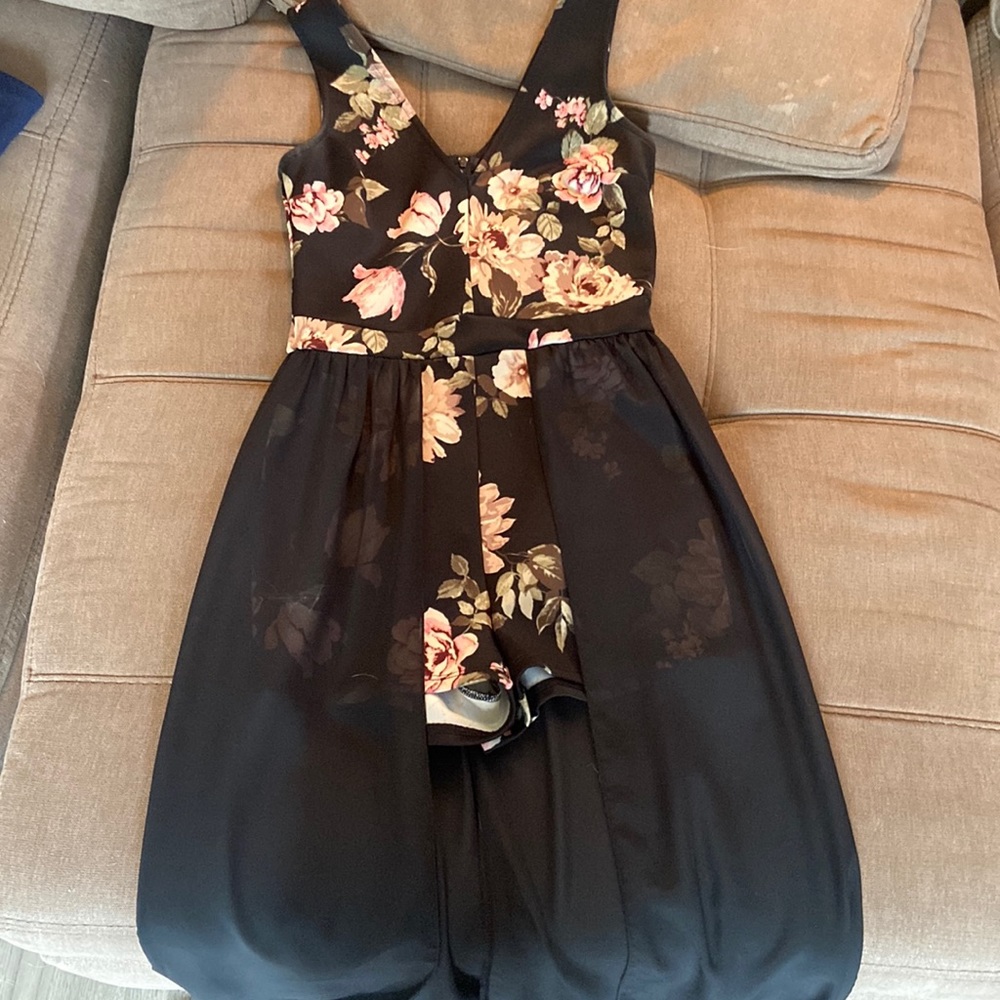 Charlotte russe black dress w/ flowers